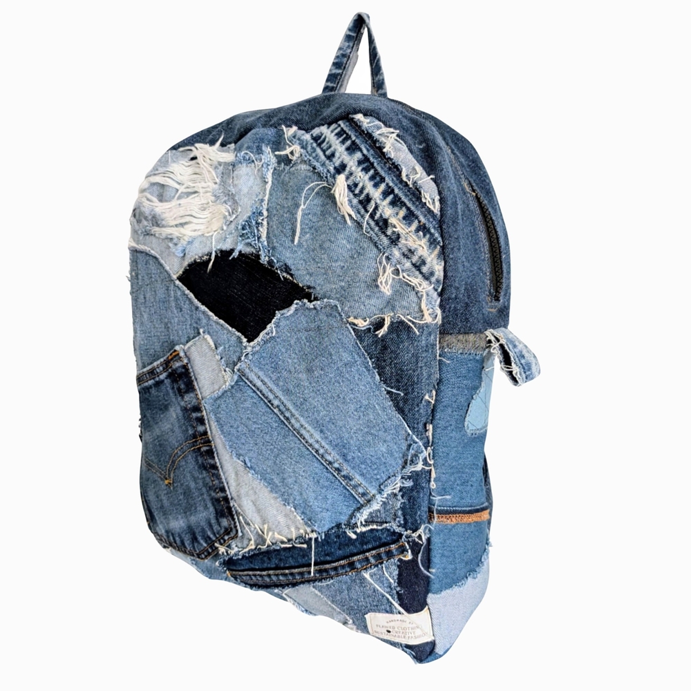 Denim Patchwork Backpack - Picture 4 of 7